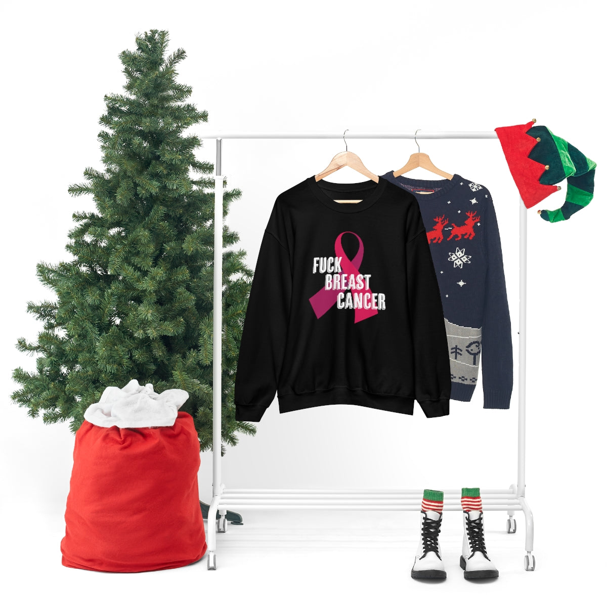 "F*** Breast Cancer" Heavy Blend™ Crewneck Sweatshirt Unisex