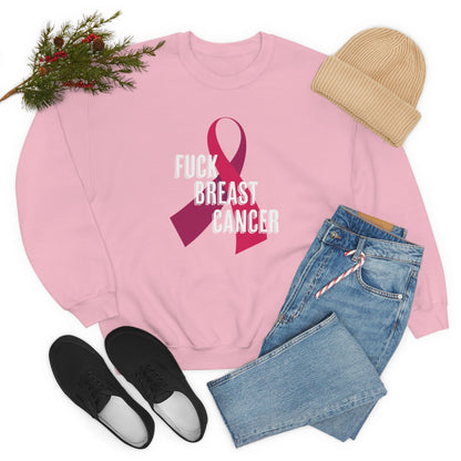 "F*** Breast Cancer" Heavy Blend™ Crewneck Sweatshirt Unisex