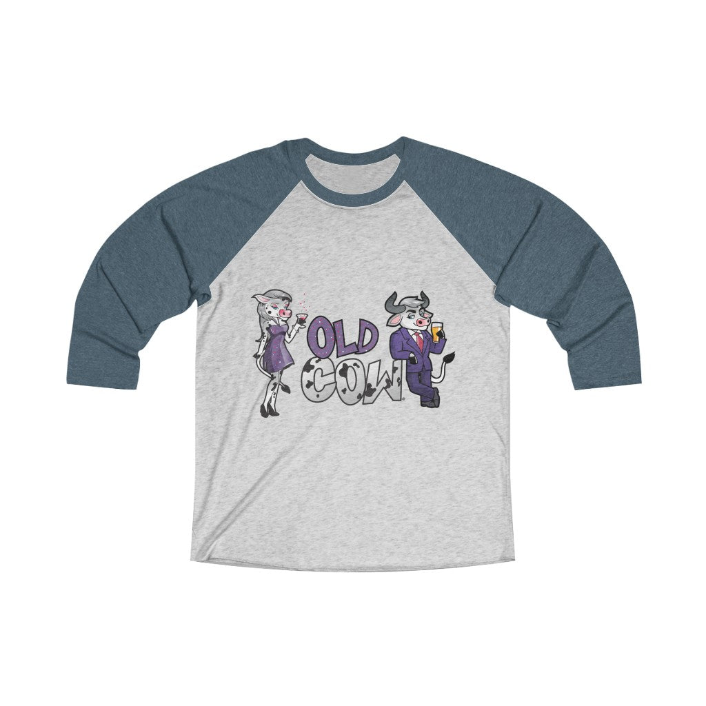 Old Cow & Bull 3/4 Raglan Sleeve Baseball T-Shirt (Unisex)