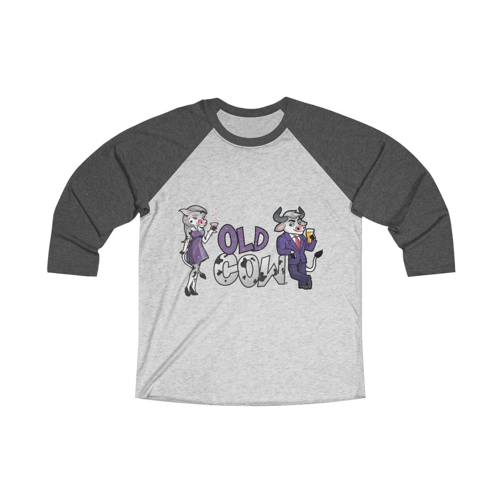 Old Cow & Bull 3/4 Raglan Sleeve Baseball T-Shirt (Unisex)