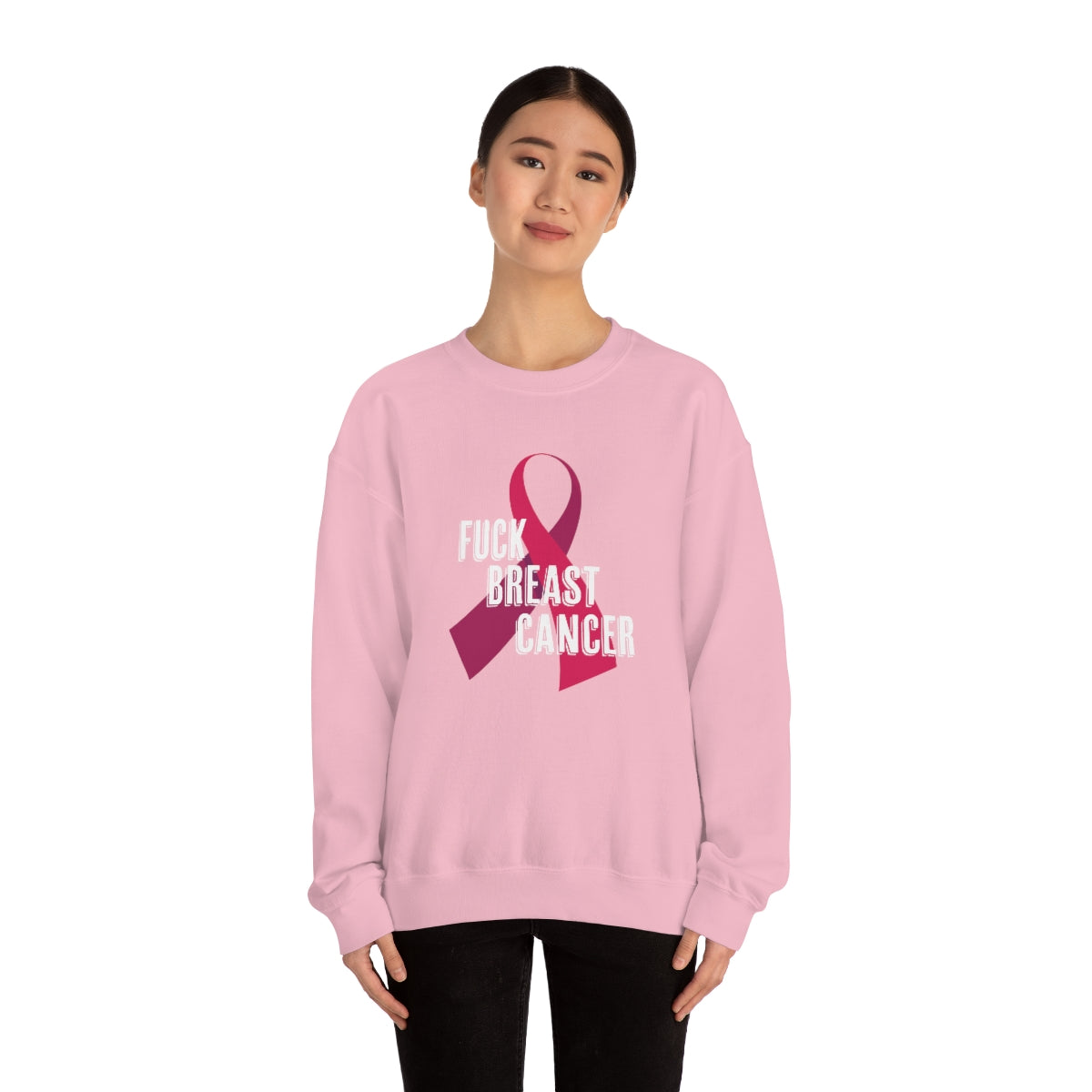 "F*** Breast Cancer" Heavy Blend™ Crewneck Sweatshirt Unisex